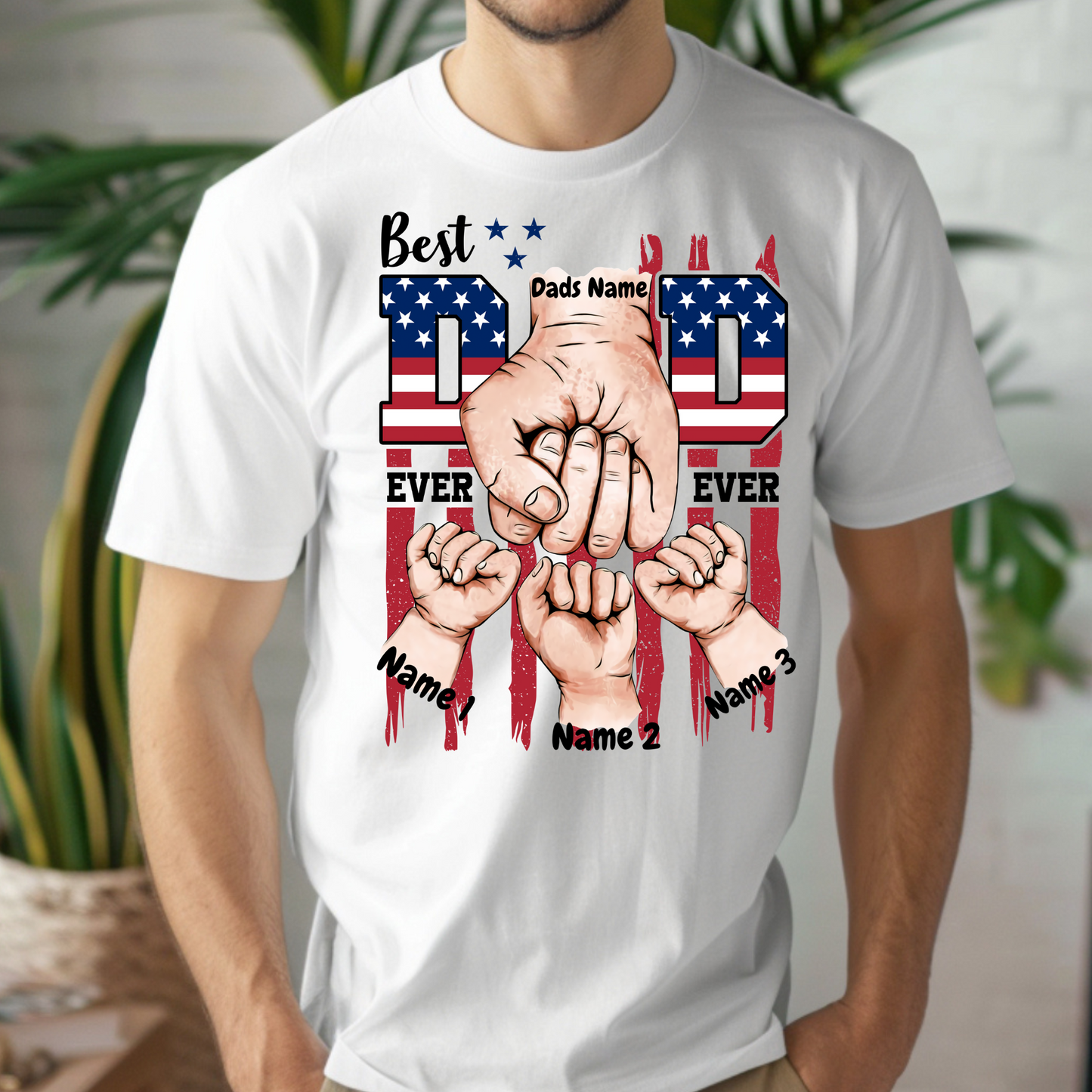 Proud Dad & Kids Fist Bump Tee (Personalize) - Kim’s Signature Beauty & Accessories
