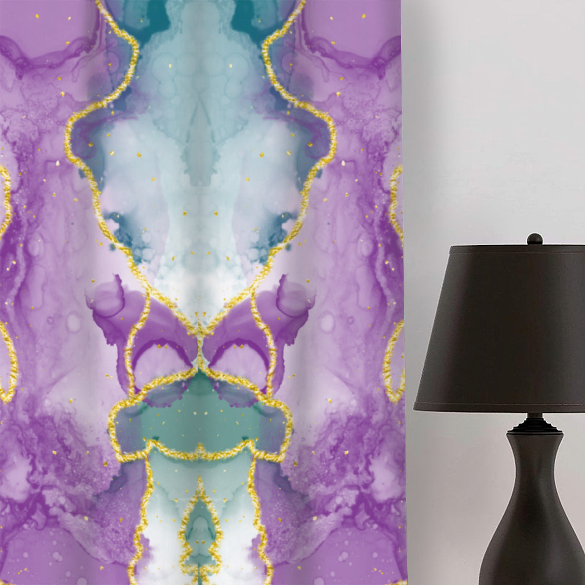 PURPLE, GREEN & GOLD MARBLE | CURTAINS - Kim’s Signature Beauty & Accessories
