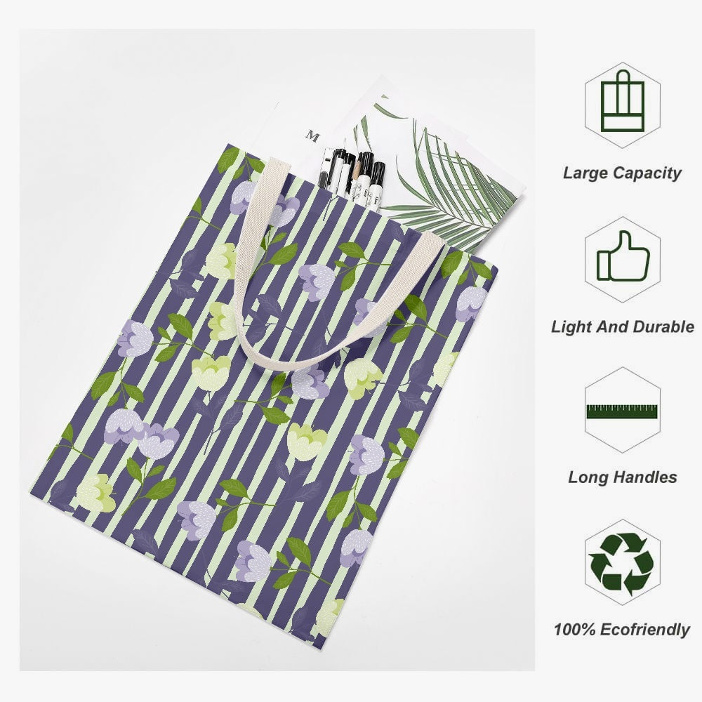 Garden Blues Canvas Tote - Kim’s Signature Beauty & Accessories