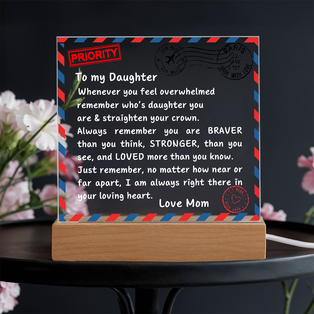 To My Daughter – Heartfelt Acrylic Letter from Mom - Kim’s Signature Beauty & Accessories (Store description)