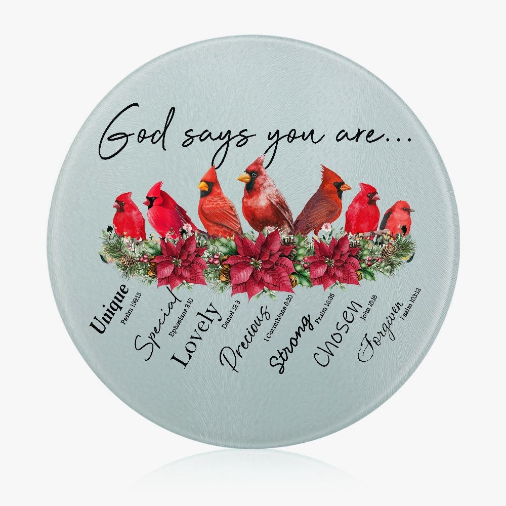 God says you are..| Tempered Glass Cutting Board - Kim’s Signature Beauty & Accessories (Store description)