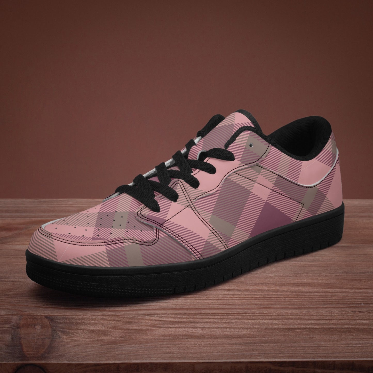 Blush Plaid Sneakers –Streetwear with Comfort & Style - Kim’s Signature Beauty & Accessories