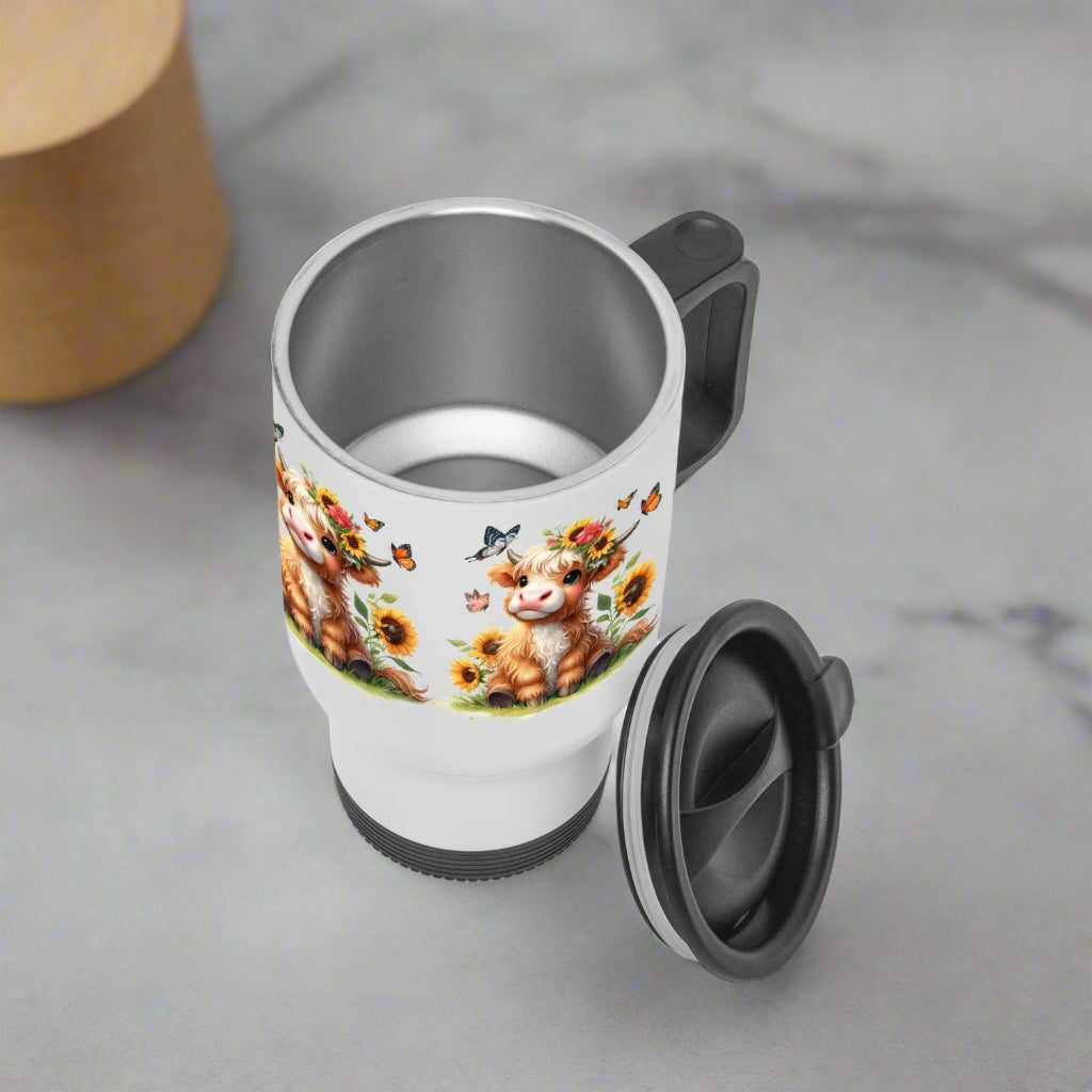 Highland Cow Bliss Tumbler – 20oz Stainless Steel with Handle & Lid - Kim’s Signature Beauty & Accessories (Store description)