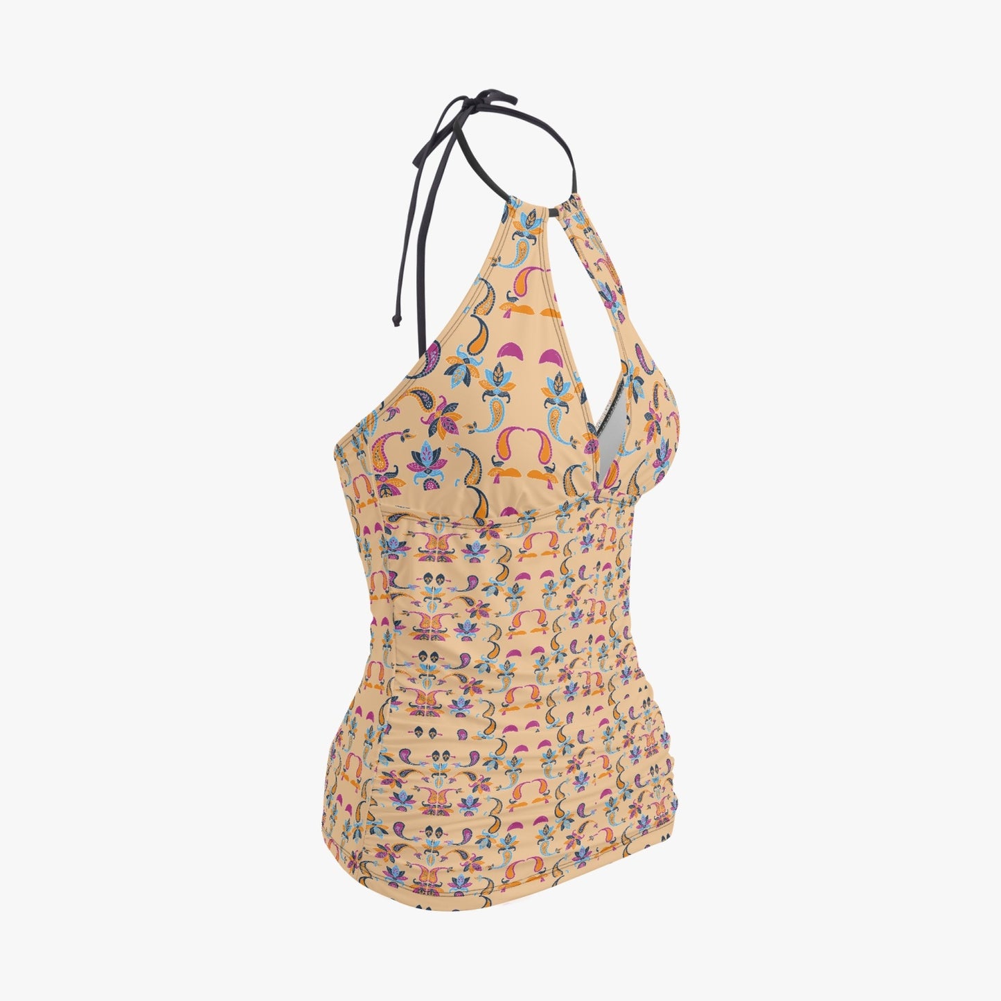 Orange Paisley | Halter Top Two-Piece Tankini Swimsuit - Kim’s Signature Beauty & Accessories (Store description)