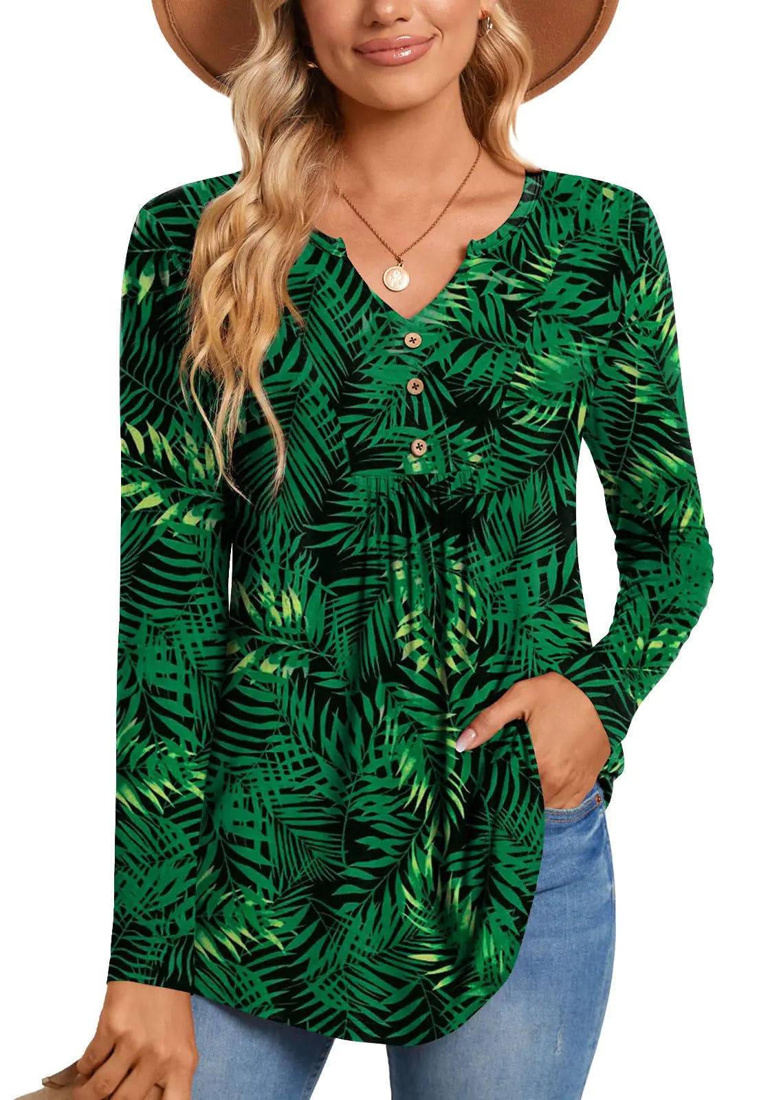 Womens Long Sleeve Tunic Top - Kim’s Signature Beauty & Accessories