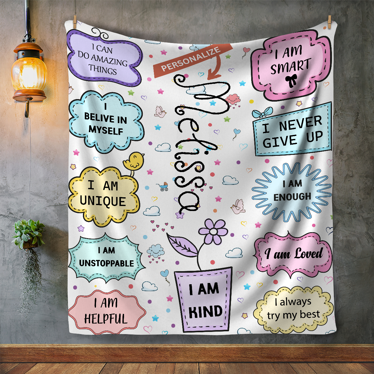 Personalized I Am kind Blanket - Kim’s Signature Beauty & Accessories