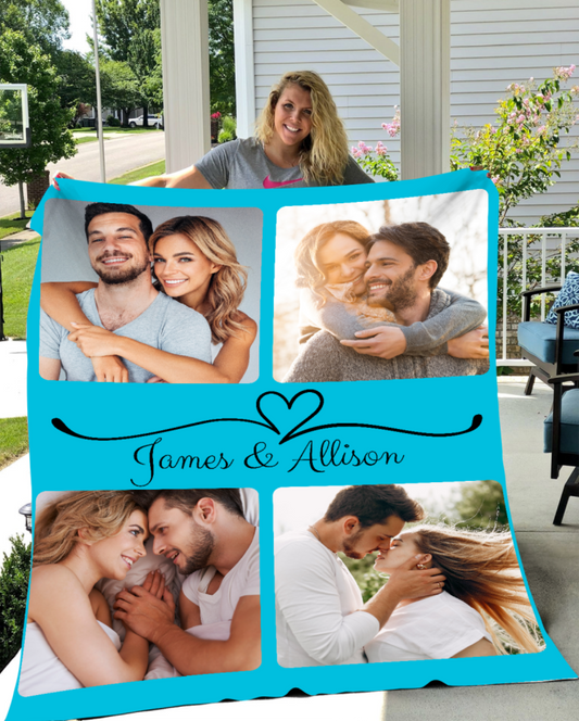 Personalized Couple Photo Fleece Blanket - Kim’s Signature Beauty & Accessories