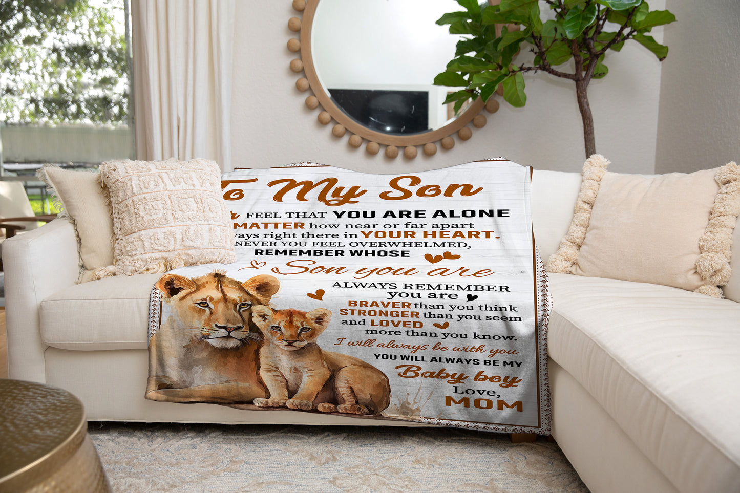 Son Lion Blanket from Mom - Kim’s Signature Beauty & Accessories (Store description)