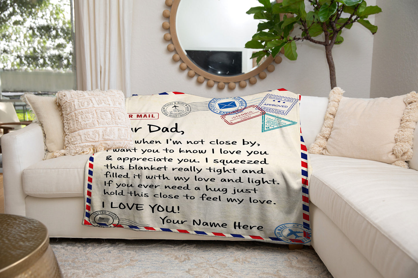 To Dad, Personalized Blanket - Kim’s Signature Beauty & Accessories (Store description)