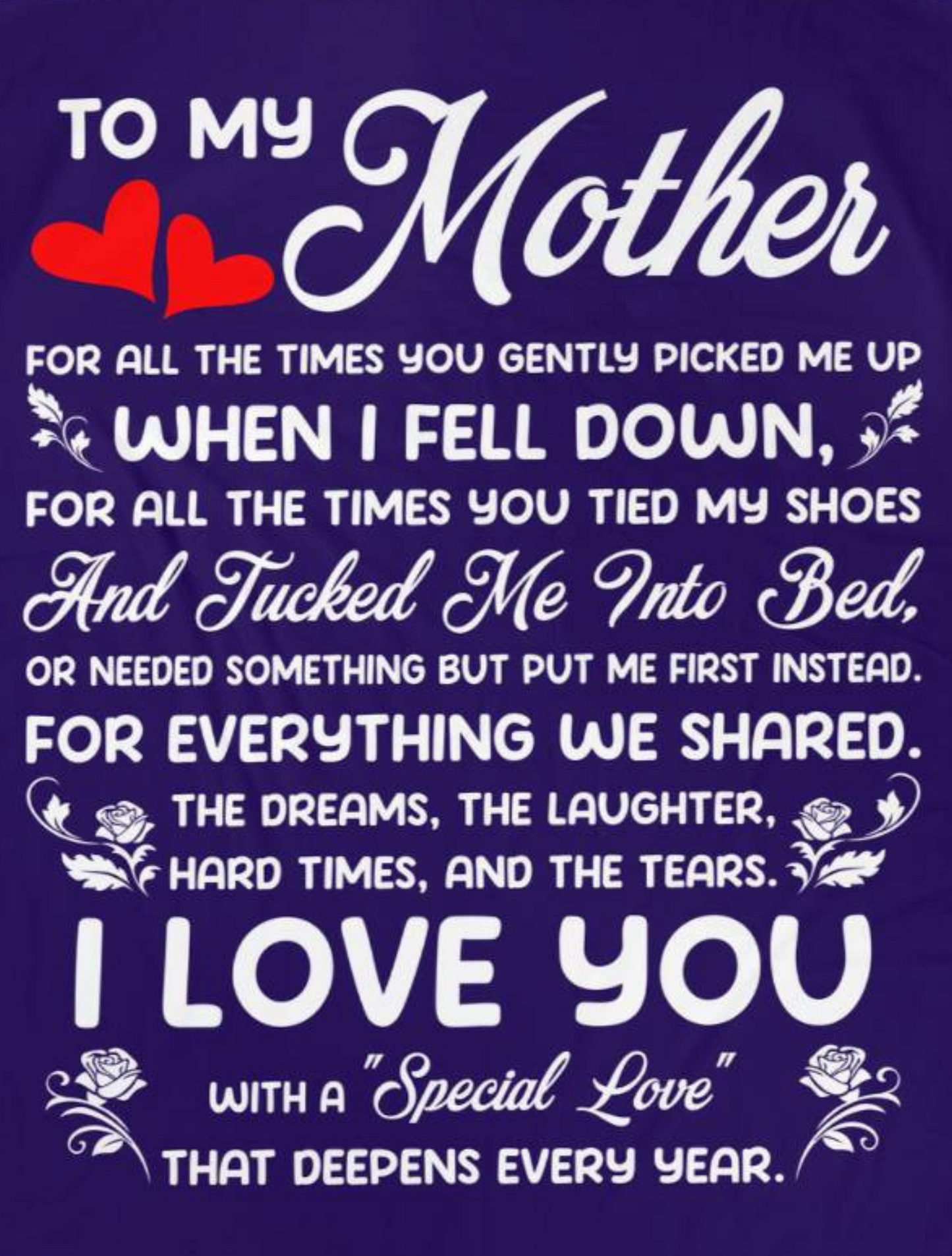 Mother, A special Love Blanket (60X80) - Kim’s Signature Beauty & Accessories (Store description)