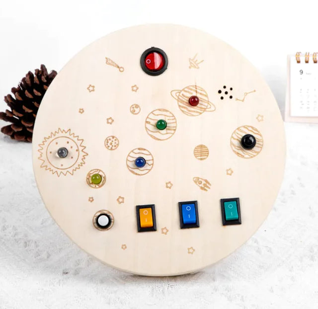 Bright Start LED Wooden Busy Board – Early Learning Toy for Kids - Kim’s Signature Beauty & Accessories (Store description)