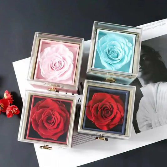 Rotating Rose Gift Box Acrylic - Kim’s Signature Beauty & Accessories