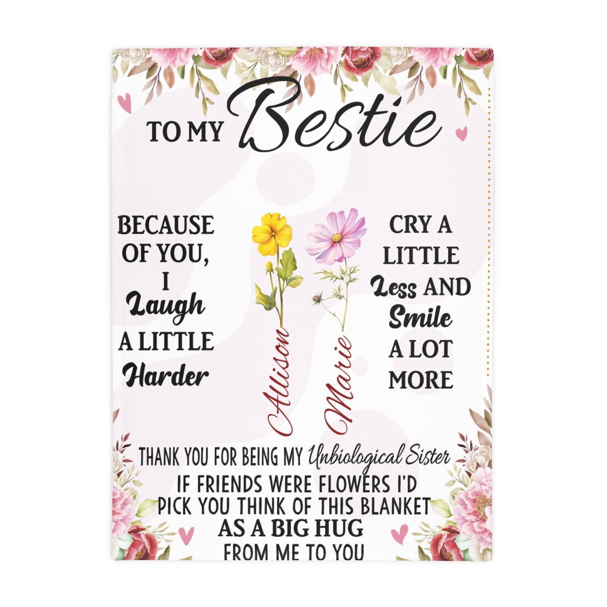 To My Bestie Personalized Fleece Blanket - Kim’s Signature Beauty & Accessories