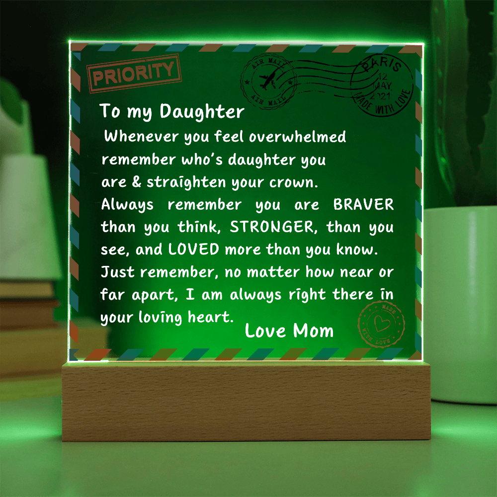 To My Daughter – Heartfelt Acrylic Letter from Mom - Kim’s Signature Beauty & Accessories (Store description)