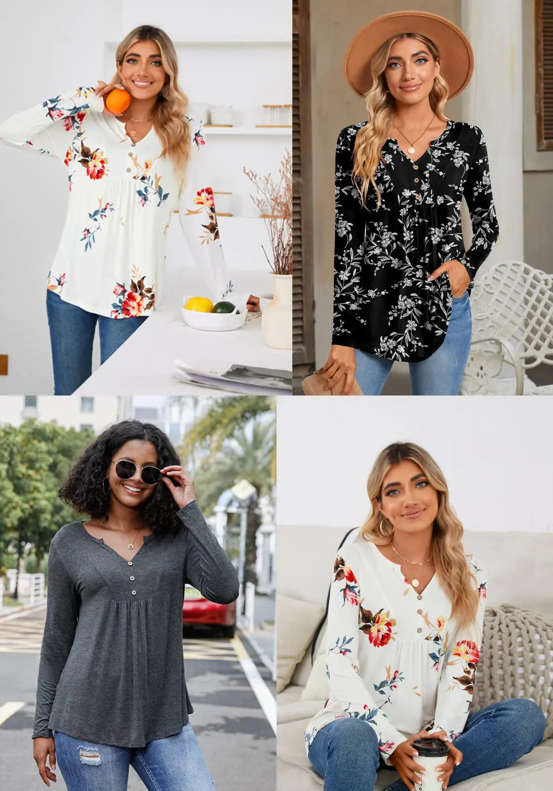 Womens Long Sleeve Tunic Top - Kim’s Signature Beauty & Accessories