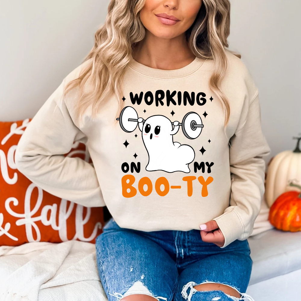 Working on My Booty Ghost Sweatshirt - Kim’s Signature Beauty & Accessories