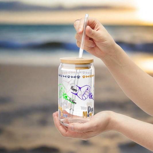 Fist Bump Dog Paw Custom Sipper Glass - Kim’s Signature Beauty & Accessories