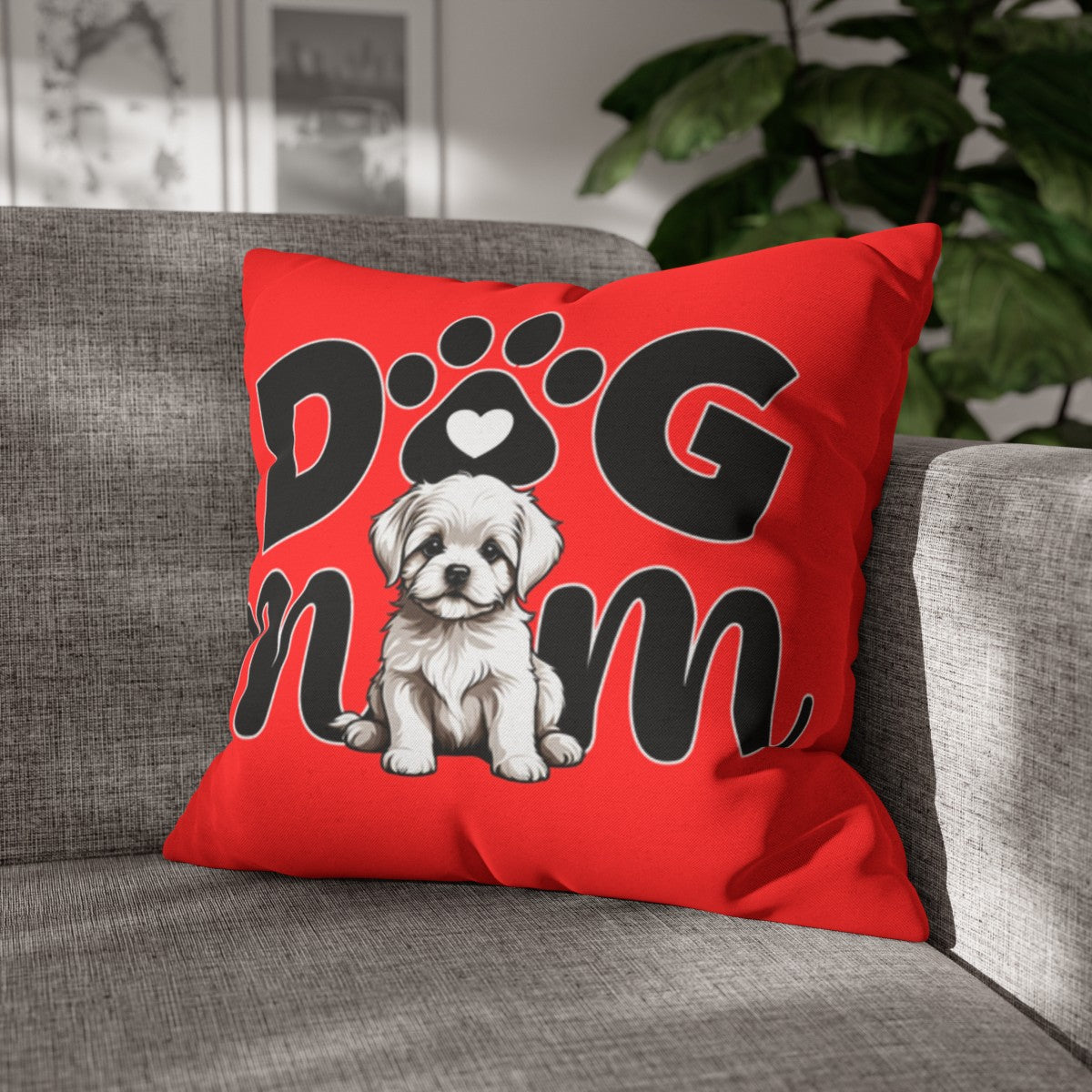 Dog Mom |Spun Polyester Square Pillowcase - Kim’s Signature Beauty & Accessories (Store description)