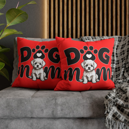 Dog Mom |Spun Polyester Square Pillowcase - Kim’s Signature Beauty & Accessories