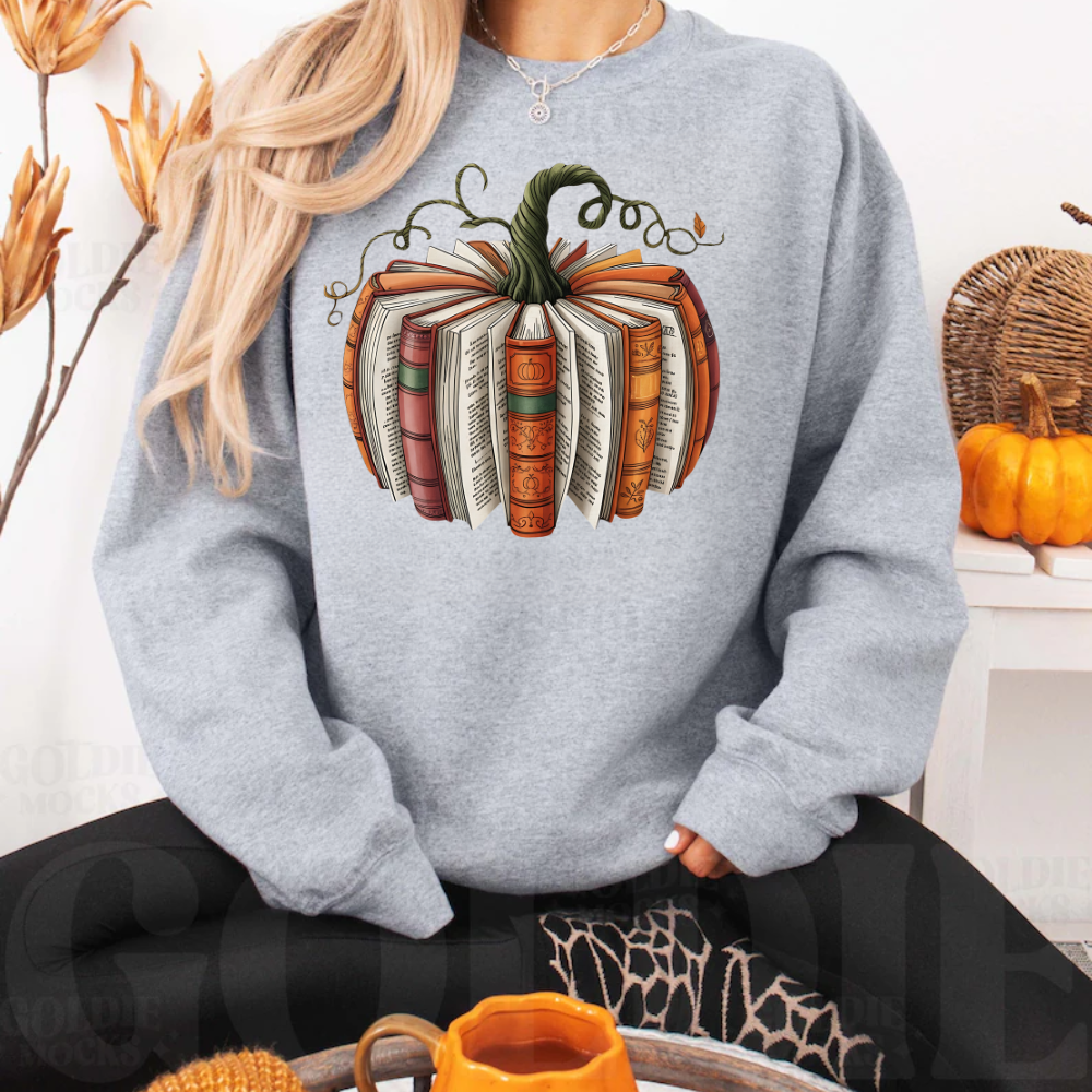 Bookworm Pumpkin Sweatshirt - Cozy Fall Crewneck for Readers, Autumn Fashion & Book Lover Merch - Kim’s Signature Beauty & Accessories
