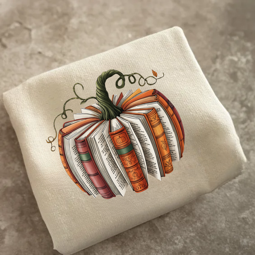 Bookworm Pumpkin Sweatshirt - Cozy Fall Crewneck for Readers, Autumn Fashion & Book Lover Merch - Kim’s Signature Beauty & Accessories