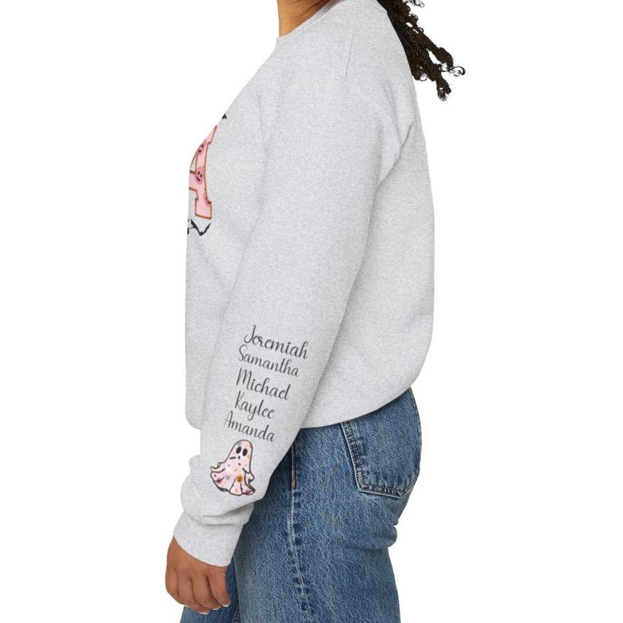 This Mama Loves Her Boos" Halloween Sweatshirt – Personalized Ghost Sleeve - Kim’s Signature Beauty & Accessories