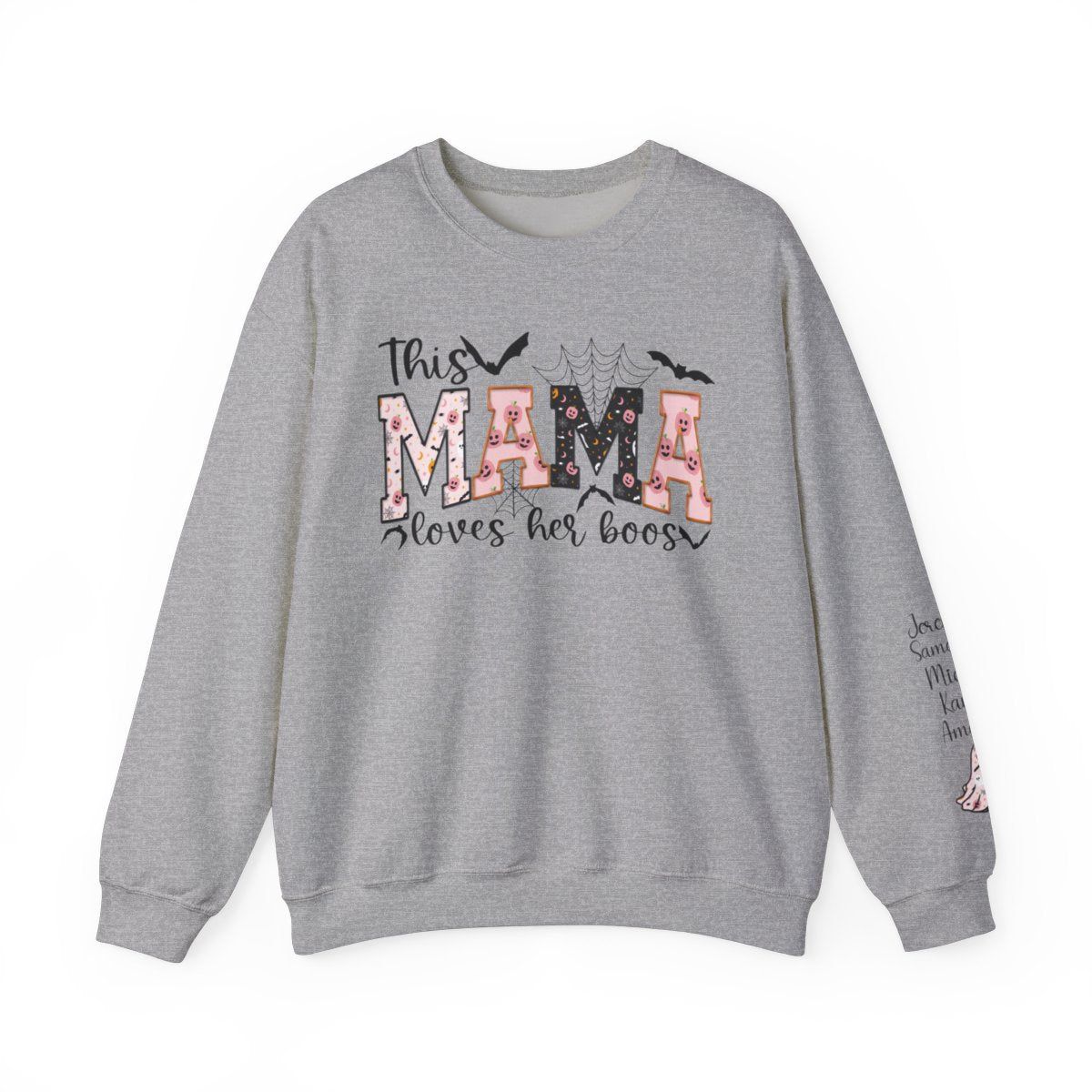 This Mama Loves Her Boos" Halloween Sweatshirt – Personalized Ghost Sleeve - Kim’s Signature Beauty & Accessories