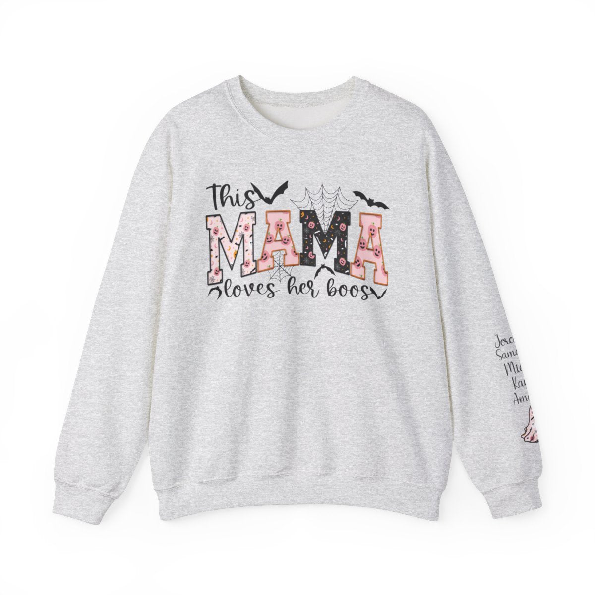 This Mama Loves Her Boos" Halloween Sweatshirt – Personalized Ghost Sleeve - Kim’s Signature Beauty & Accessories