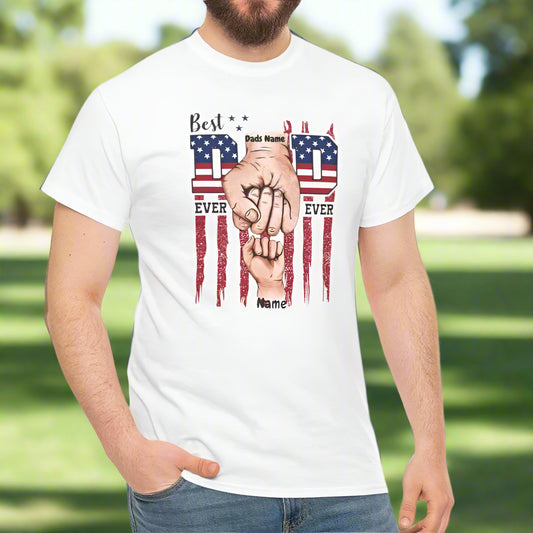 Proud Dad & Kids Fist Bump Tee (Personalize) - Kim’s Signature Beauty & Accessories