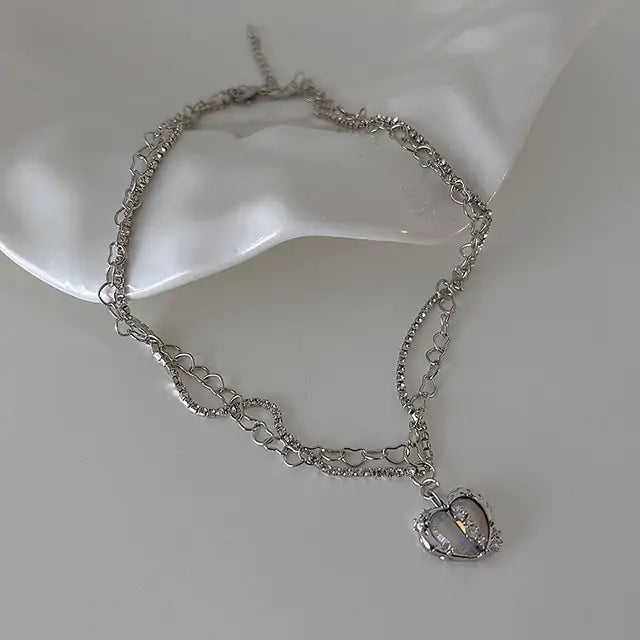 Pink Heart Pendant Necklace | Earrings - Kim’s Signature Beauty & Accessories