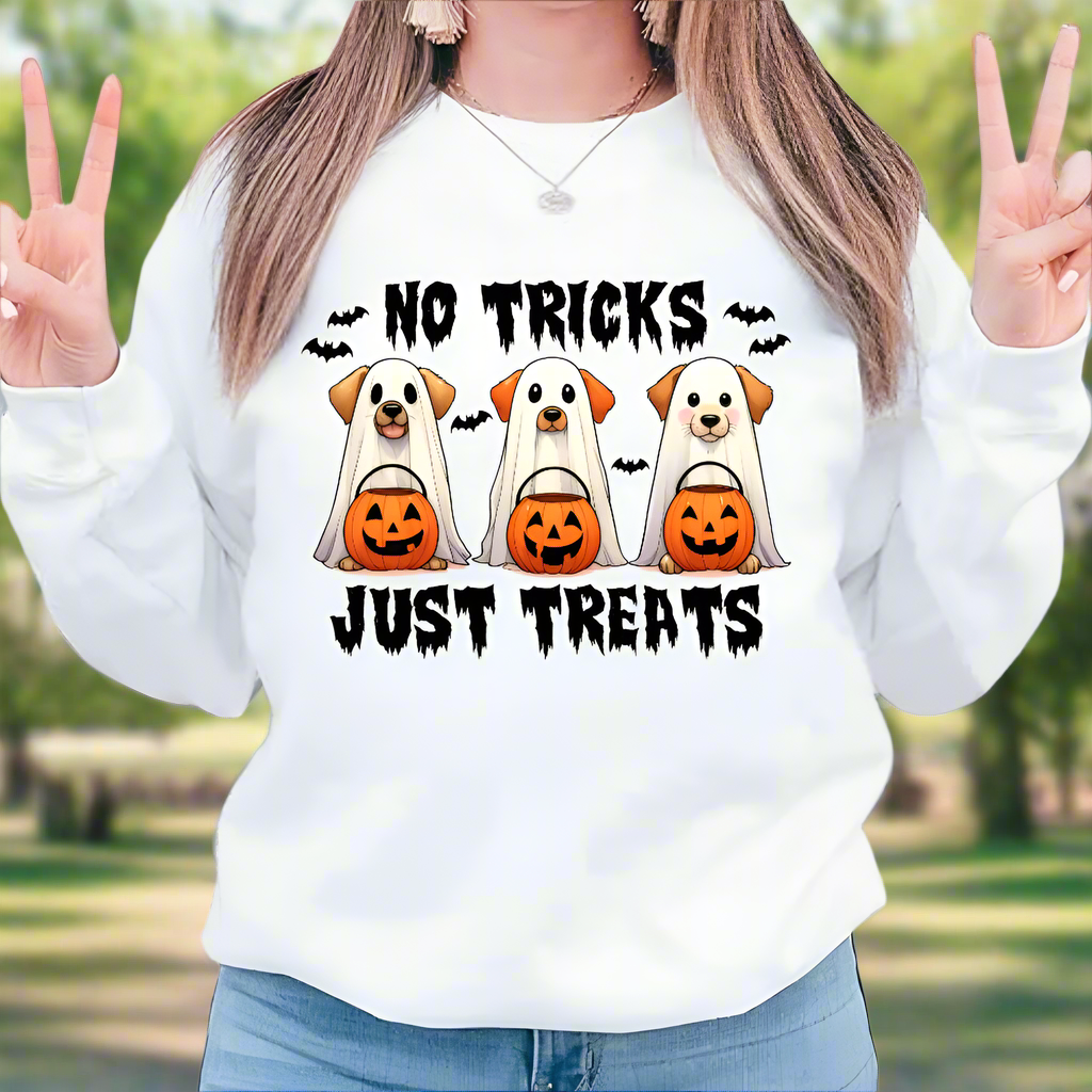 Trick or Treat Dog Trio Sweatshirt - Kim’s Signature Beauty & Accessories (Store description)