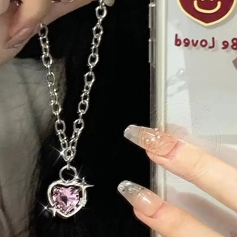Pink Heart Pendant Necklace | Earrings - Kim’s Signature Beauty & Accessories
