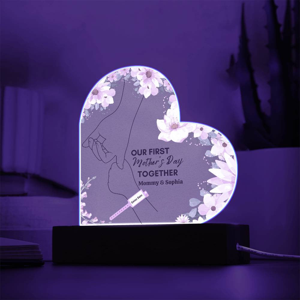 First Mother's Day with Daughter| Acrylic Heart Plaque - Kim’s Signature Beauty & Accessories (Store description)