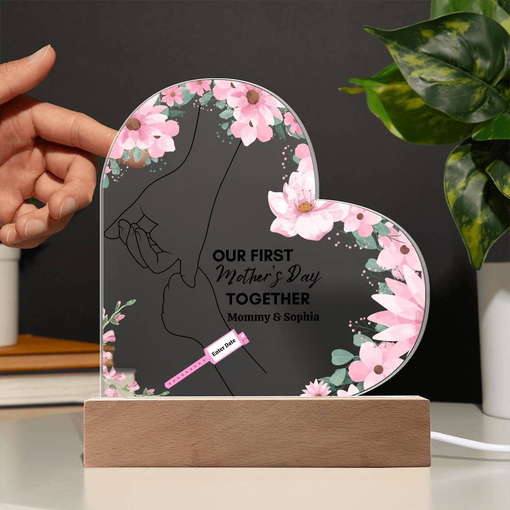 First Mother's Day with Daughter| Acrylic Heart Plaque - Kim’s Signature Beauty & Accessories (Store description)