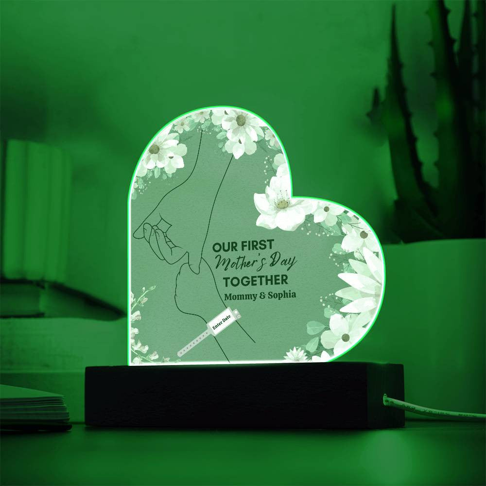 First Mother's Day with Daughter| Acrylic Heart Plaque - Kim’s Signature Beauty & Accessories