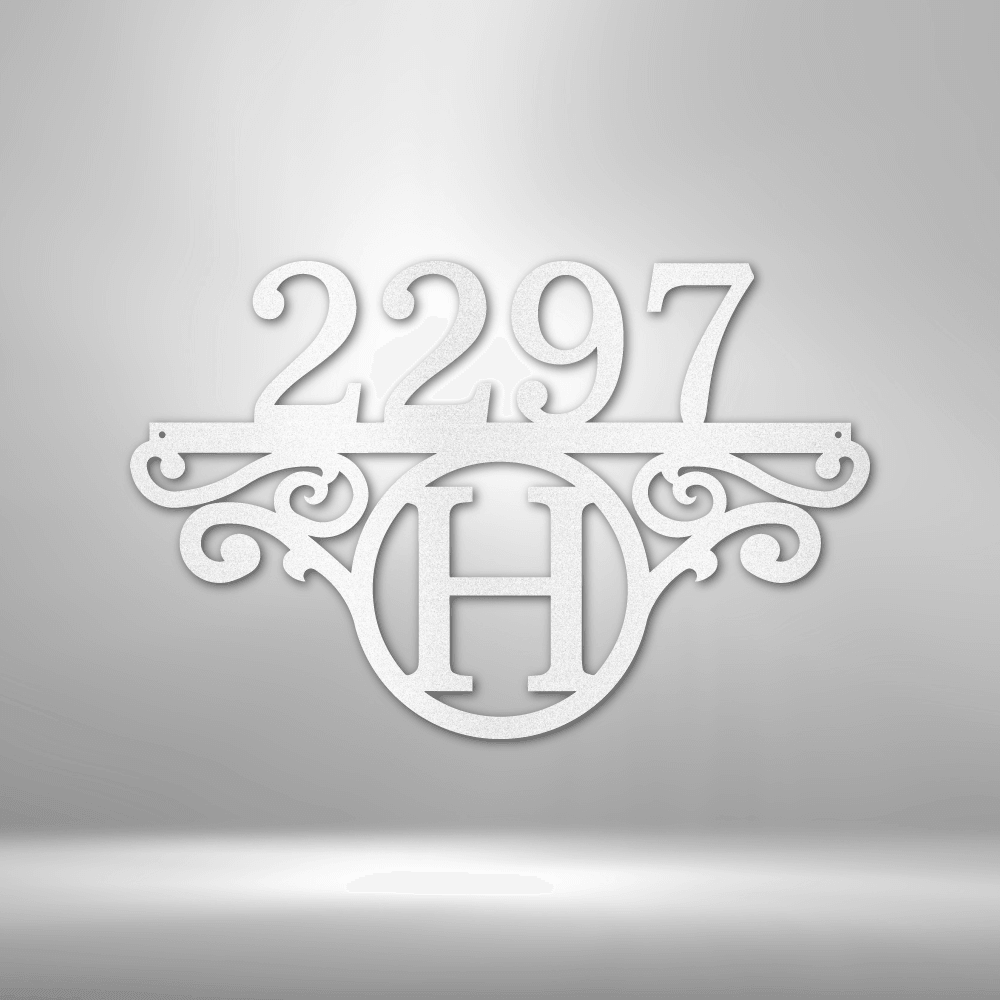 Initial Address Monogram - Steel Sign - Kim’s Signature Beauty & Accessories