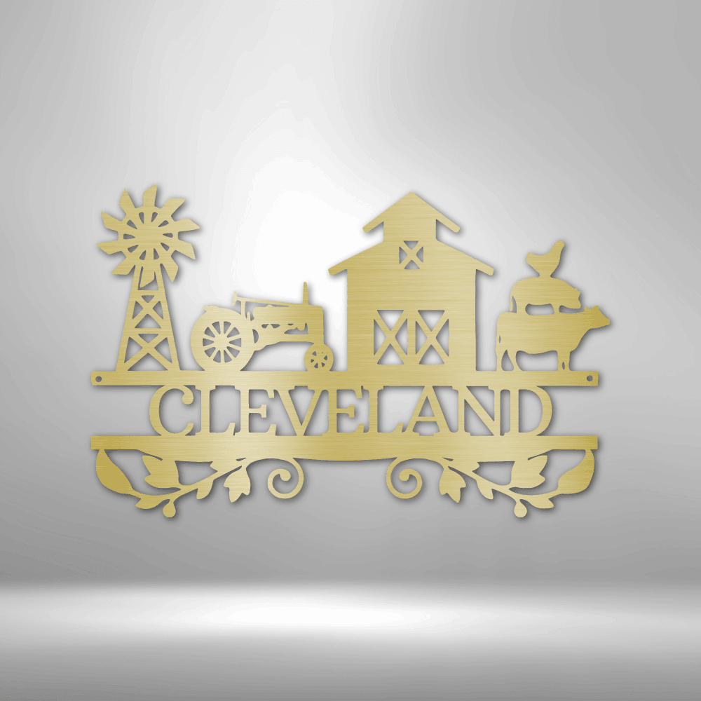 Farm Life Monogram - Steel Sign - Kim’s Signature Beauty & Accessories