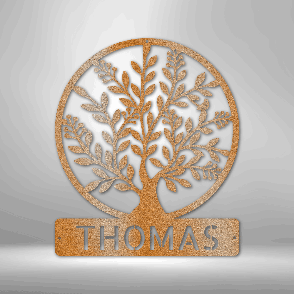 Simple Tree Monogram - Steel Sign - Kim’s Signature Beauty & Accessories (Store description)