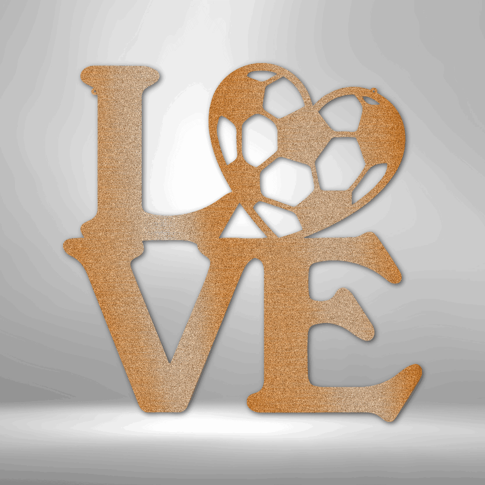 Soccer Love - Steel Sign - Kim’s Signature Beauty & Accessories (Store description)