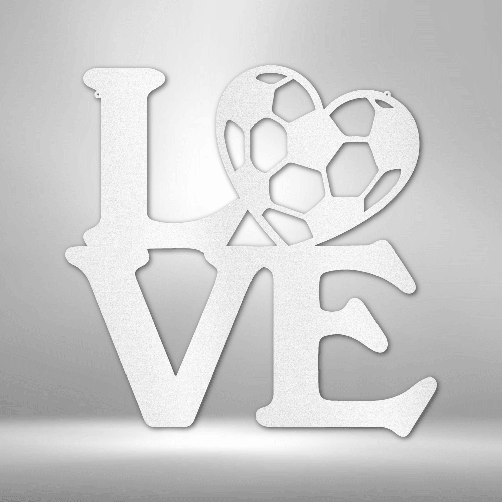 Soccer Love - Steel Sign - Kim’s Signature Beauty & Accessories (Store description)