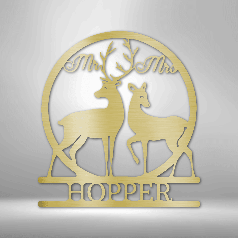 Mr and Mrs Deer Monogram - Steel Sign - Kim’s Signature Beauty & Accessories (Store description)