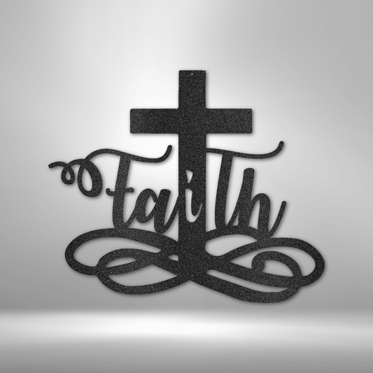 Faith Cross - Steel Sign - Kim’s Signature Beauty & Accessories
