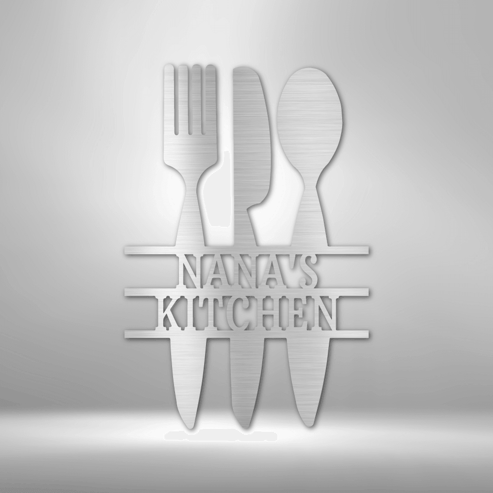 Kitchen Utensil Monogram - Steel Sign - Kim’s Signature Beauty & Accessories (Store description)