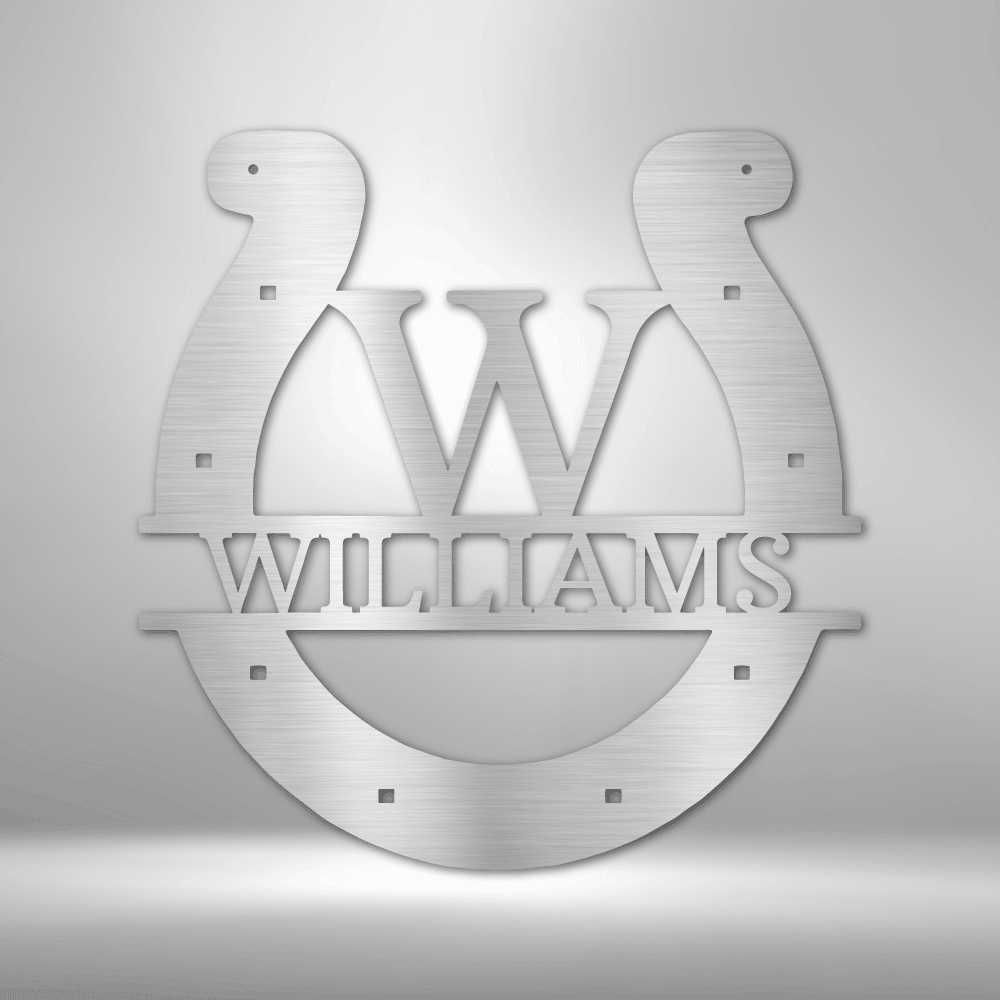 Custom Horseshoe Monogram - Steel Sign - Kim’s Signature Beauty & Accessories (Store description)