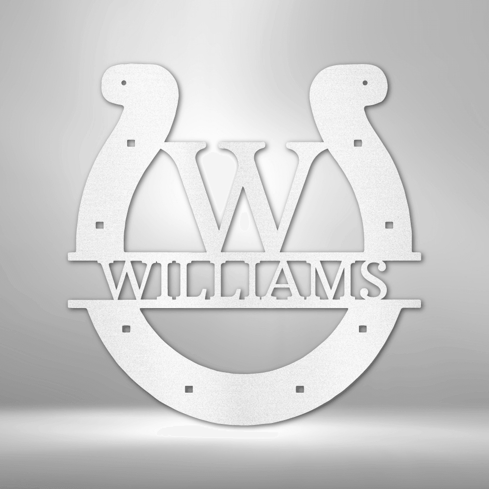 Custom Horseshoe Monogram - Steel Sign - Kim’s Signature Beauty & Accessories (Store description)