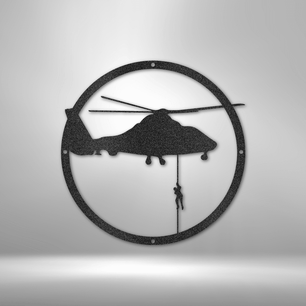 Helicopter Drop - Steel Sign - Kim’s Signature Beauty & Accessories (Store description)