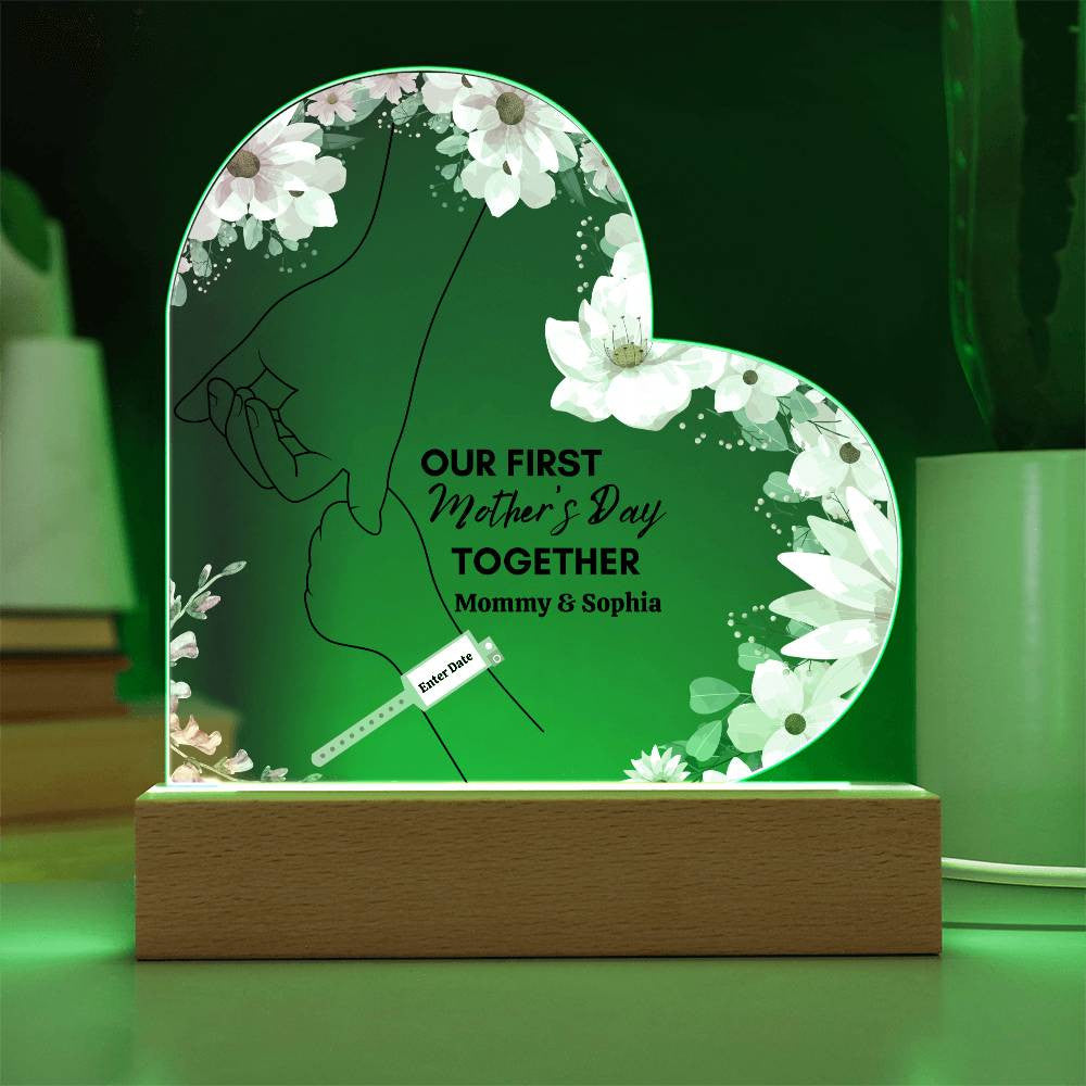 First Mother's Day with Daughter| Acrylic Heart Plaque - Kim’s Signature Beauty & Accessories (Store description)