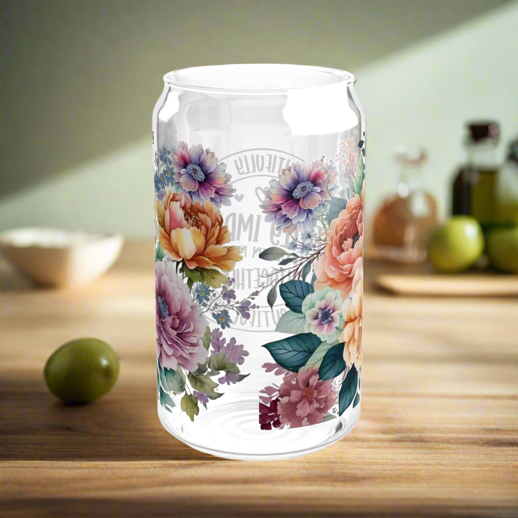 Perfectly Imperfect Sipper Glass - Kim’s Signature Beauty & Accessories    (Store description)