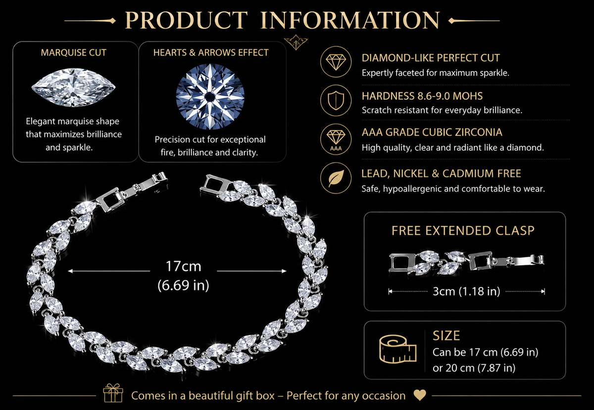 Nature’s Elegance Silver Leaf CZ Bracelet