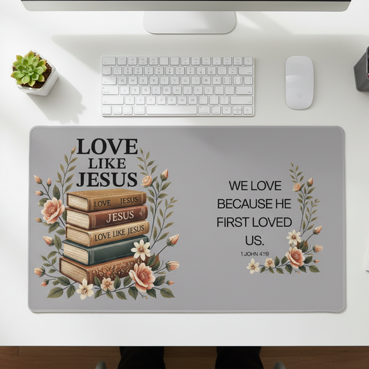 1 John 4:19 We Love Desk Mat - Kim’s Signature Beauty & Accessories